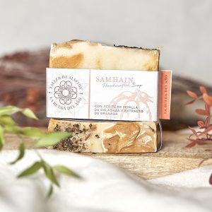 jabon artesano vegano de aceite de semilla de calabaza y extracto de granada-vista