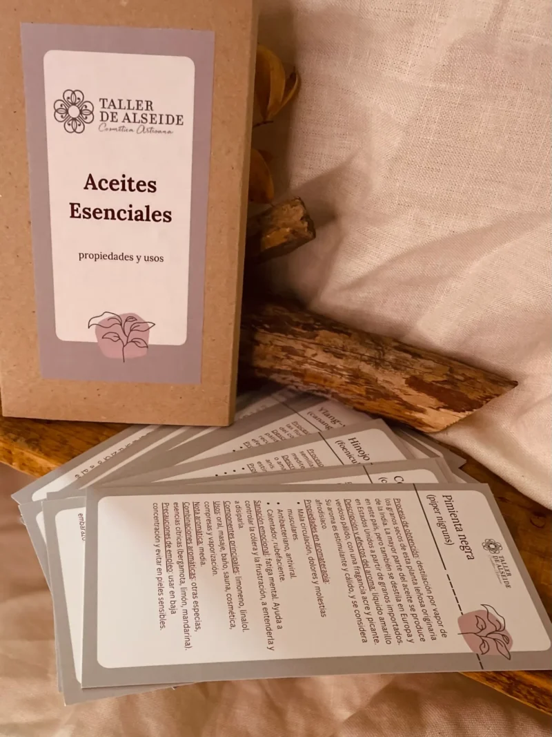 Fichas aceites esenciales Taller de Alseide
